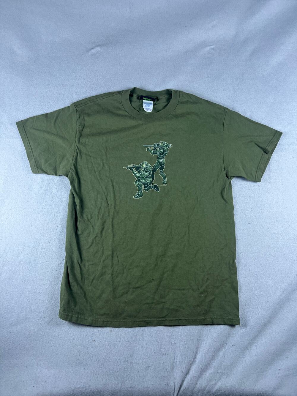 Xbox Halo 2 T-Shirt Mens L Green Master Chief Graphic Print 2005 Microsoft Games